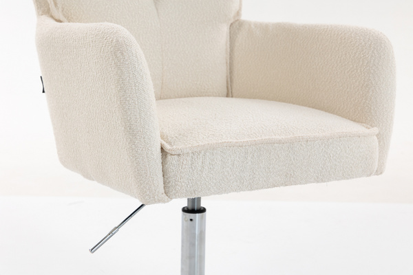 HR250CROSS Scaun Crem Boucle Bază Cromata