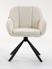 HR2055 BAZĂ STEA Scaun Crem din Boucle cu Bază Neagră