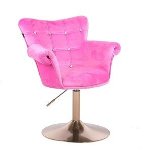 HR804CN scaun Catifea Roz cu Bază Aurie
