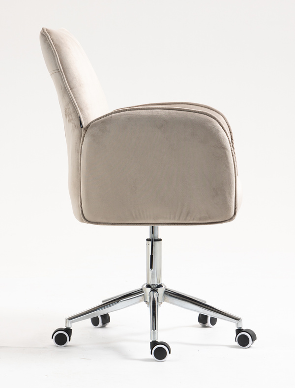 HR280K Scaun Latte din Catifea cu Bază Cromata