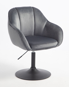 HR2055N Scaun Grafit din Catifea cu Bază Neagră
