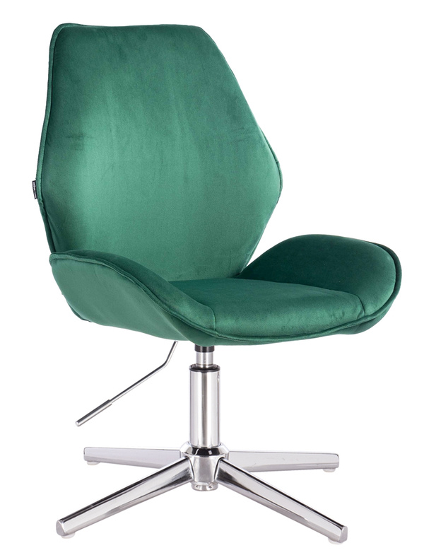 HR350CROSS Scaun Verde din Catifea Bază Cromata