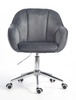 HR2055K Scaun Grafit din Catifea cu Bază Cromata
