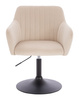 HR190N Scaun Crem din Catifea cu Bază Neagră