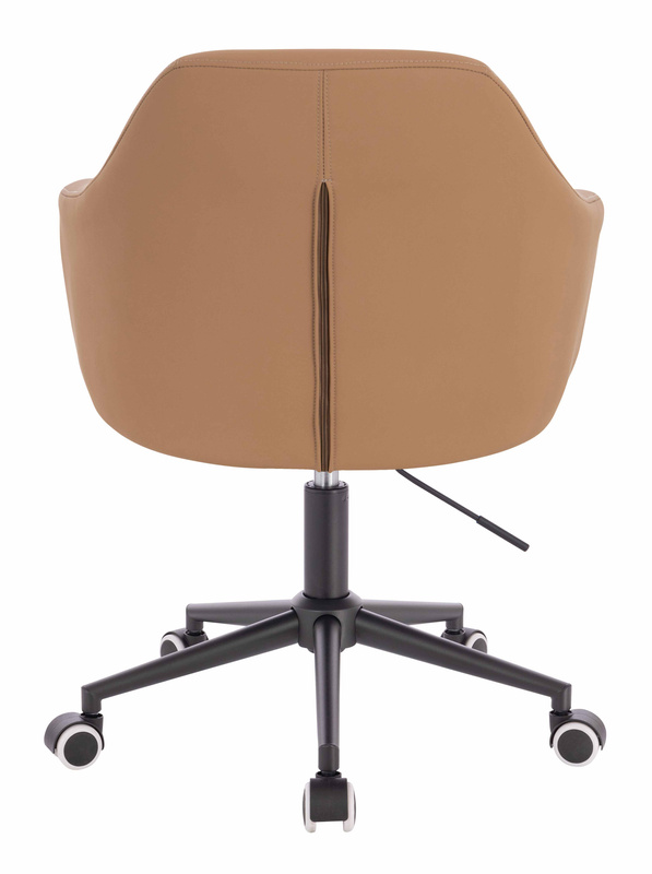 HR831K Scaun Caramel Piele Ecologica Premium Soft cu Bază Neagră