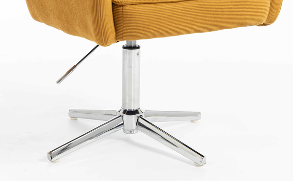 HR250CROSS Scaun Catifea Reiată Premium Ruloare Curry Galben Bază Cromata