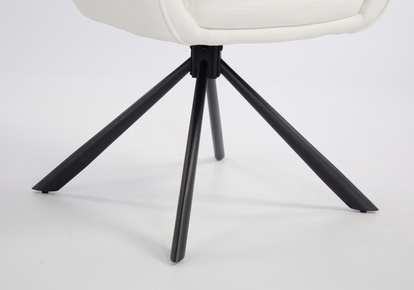 HR2055 BAZĂ STEA Scaun Alb din Piele Ecologica cu Bază Neagră