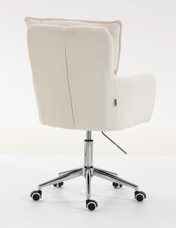 HR250K Scaun Crem Boucle Bază Cromata