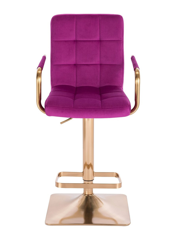 HC1015WP Pătrat Scaun Fucsia Catifea cu Bază Aurie