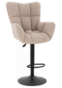 HR650W Latte Boucle Scaun Bază Neagră