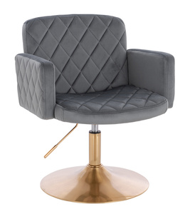 HR802N Scaun Grafit din Catifea cu Bază Aurie