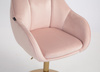 HR2055N Scaun Roz Pudra din Catifea cu Bază Aurie