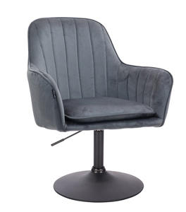 HR2022N Scaun Grafit din Catifea Bază Neagră