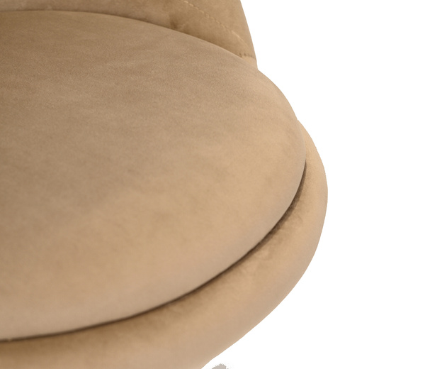 HR948K Scaun Latte din Catifea cu Bază Cromata