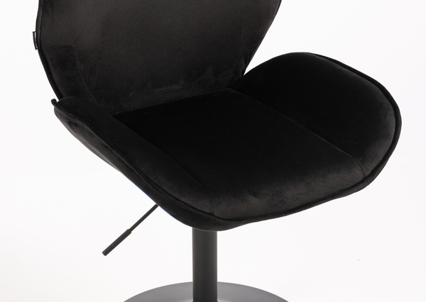HR350N Scaun Neagră din Catifea Bază Neagră