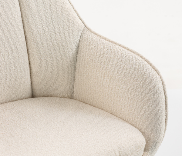 HR2055N Scaun Crem din Boucle cu Bază Aurie