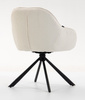 HR2055 BAZĂ STEA Scaun Crem din Boucle cu Bază Neagră