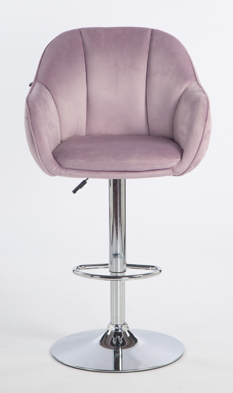 HR2055W Scaun Mov din Catifea cu Bază Cromata