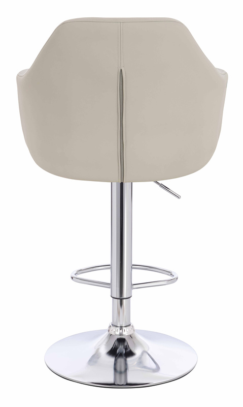 HR831W Scaun Ecru Piele Ecologica Premium Soft cu Bază Cromata