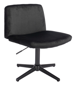 HR150CROSS Scaun Neagră din Catifea cu Bază Neagră
