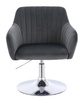 HR190N Scaun Grafit din Catifea cu Bază Cromata