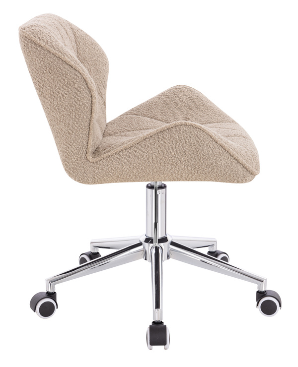 HR111K Scaun Latte Boucle cu Bază Cromata