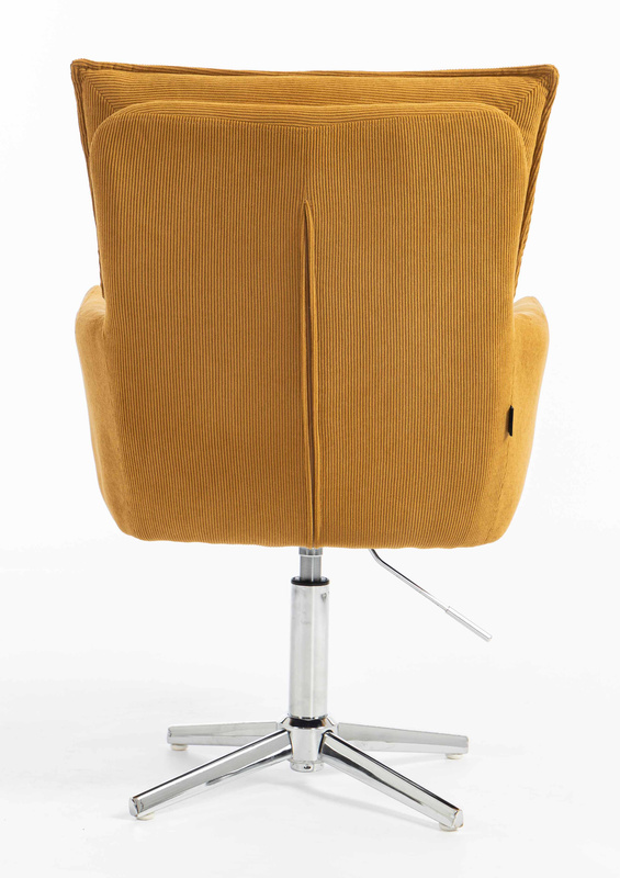 HR250CROSS Scaun Catifea Reiată Premium Ruloare Curry Galben Bază Cromata