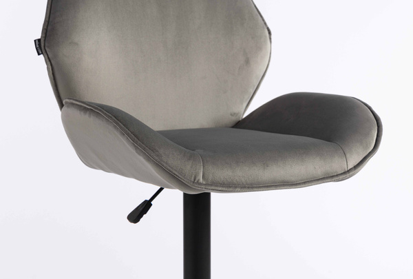 HR350W Scaun Gray din Catifea Bază Neagră