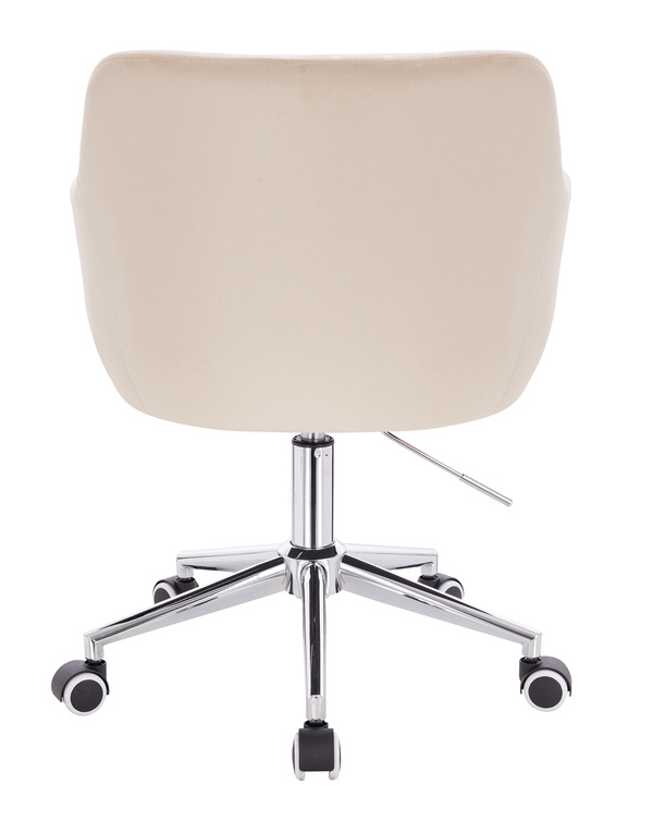 HR190K Scaun Crem din Catifea cu Bază Cromata