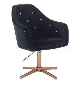 HR830CROSS Scaun Catifea Mov cu Bază Aurie