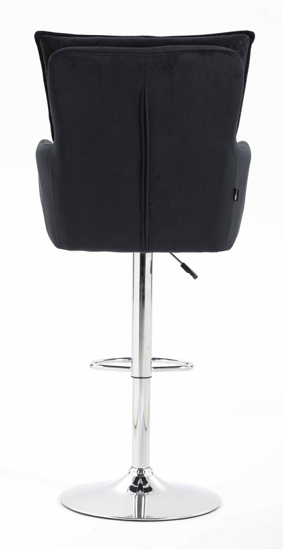 HR250W Scaun Catifea Neagră Bază Cromata