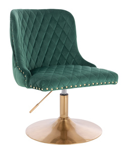 HR940N Scaun Verde din Catifea cu Bază Aurie