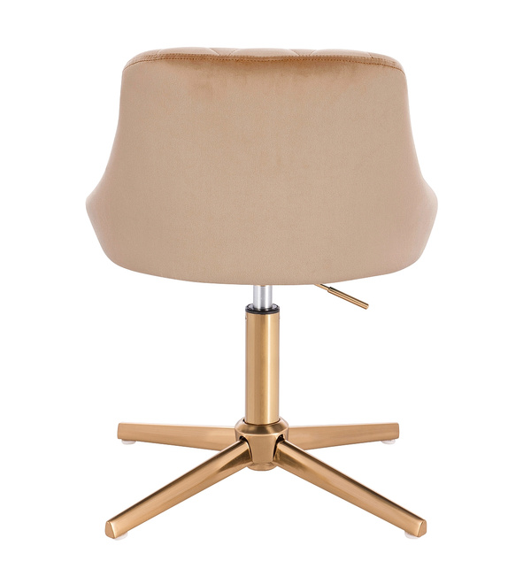 HR1054CROSS Scaun Latte Catifea cu Bază Aurie