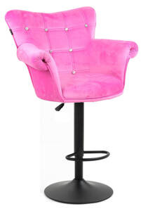 HR804CW scaun Catifea Roz cu Bază Neagră