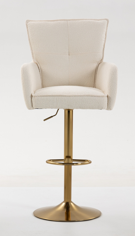 HR250W Scaun Crem Boucle Bază Aurie