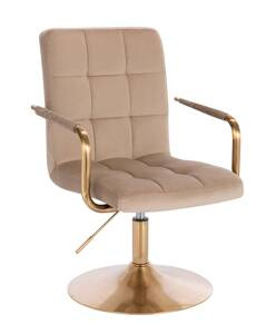 HC1015NP Scaun Latte Catifea cu Bază Aurie