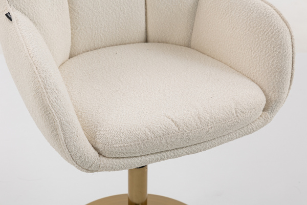 HR2055N Scaun Crem din Boucle cu Bază Aurie