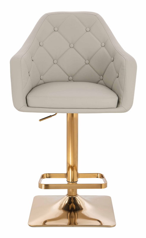 HR831KW Scaun Ecru Piele Ecologica Premium Soft cu Bază Aurie