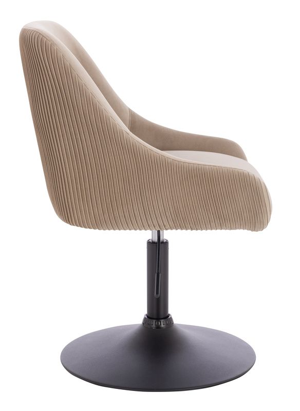 HR920N Scaun Latte din Catifea cu Bază Neagră
