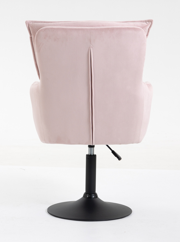 HR250N Scaun Catifea Roz Pudra Bază Neagră