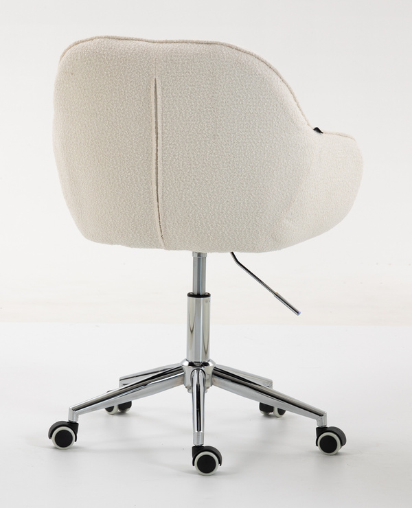 HR2055K Scaun Crem din Boucle cu Bază Cromata