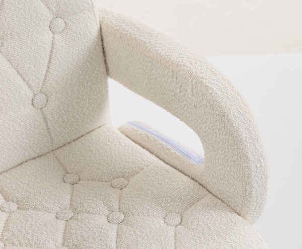 HR8404N Scaun Crem Boucle cu Bază Neagră