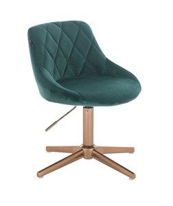 HR1054CROSS Scaun Verde Catifea cu Bază Aurie