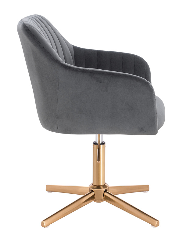 HR190CROSS Scaun Grafit din Catifea cu Bază Aurie