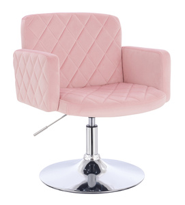 HR802N Scaun Roz Pudra din Catifea cu Bază Cromata