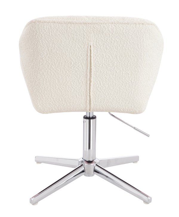 HR111CROSS Scaun Crem Boucle cu Bază Cromata