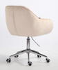 HR2055K Scaun Crem din Catifea cu Bază Cromata