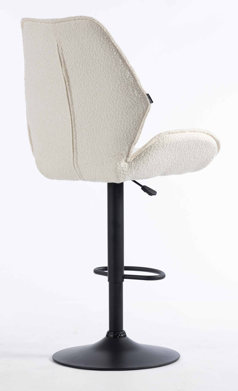 HR350W Scaun Crem din Boucle Bază Neagră