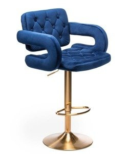 HR8403W Scaun Catifea Bleumarin Bază Aurie