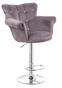 HR804CW scaun Catifea Grafit cu Bază Cromata